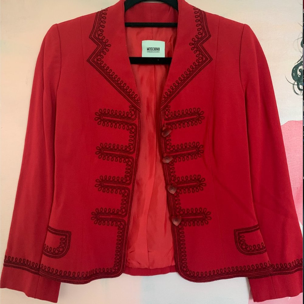 MOSCHINO vintage red embroidered jacket